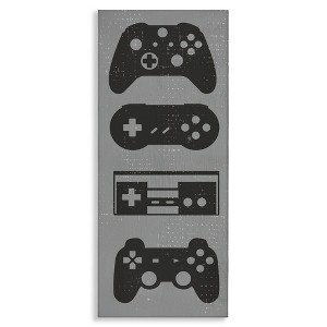 Stupell Industries Video Game Controller Shapes Distressed Vintage Grey - 1 of 4