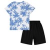 Little Kid Shorts Sets Kids Summer Beach Outfit  Pulm Leaves Pattren Short Sleeve Shirt Top with Shorts Suits - 2 of 4