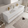 Whisen Pre-Assembled Floating Wall-Mounted Bathroom Vanity with Stone Resin Sink, U-Shaped Storage Drawers - 2 of 4