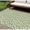 Green And Ivory Geometric Washable Indoor Outdoor Area Rug - 2 of 4