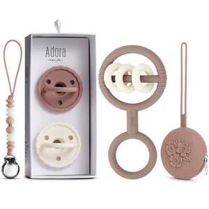 La'dore Baby Silicone Pacifiers, Pacifier Clip, Pacifier Case & Rattle Teether Gift Set – Newborn Teething Essentials for Babies & Toddlers, BPA-Free - 1 of 4