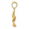 Black Bow Jewelry 14k Yellow Gold 15mm Satin Plumeria Pendant - 2 of 4