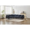 106'' Linen L-Shaped Convertible 6-Seater Sectional Sofas with Metal Legs and 2 Pillows - 3 of 4