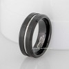Jewelry Avalanche Black Brushed Sides Grooved Center Beveled Tungsten Carbide Wedding Band, Comfort-fit, 8mm - 2 of 4