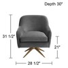 Studio 55D Ames Quilted Gray Velvet Swivel Chair - 4 of 4
