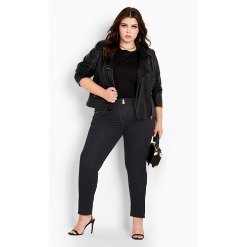 Plus Size Wet Look Black Jegging