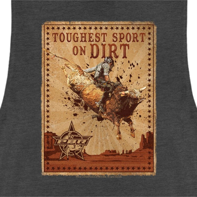 Juniors Womens Professional Bull Riders Toughest Sport on Dirt Festival Muscle Tee, 2 of 5
