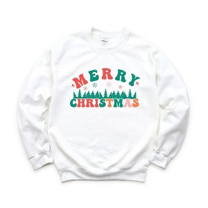 Simply Sage Market Women's Graphic Sweatshirt Merry Christmas Trees - 1 of 4
