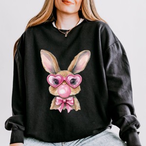 Bunny Sunglasses Bubblegum - Women's Lightweight Garment Dyed Sweatshirt - 1 of 4