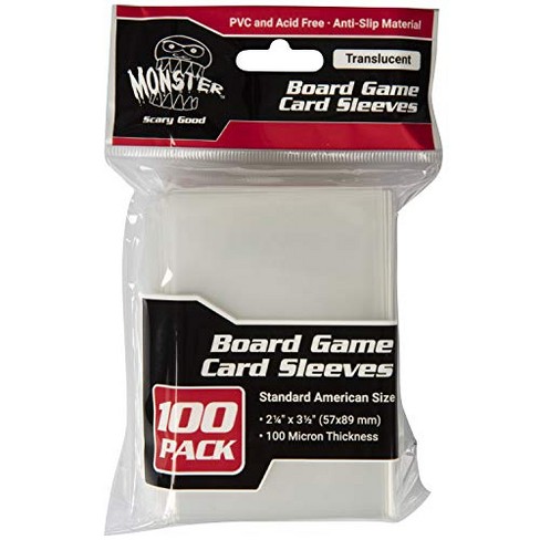 Monster Protectors Clear Board Game Card Sleeves(100 Pack) – Standard  American Size (57 X 89mm) Protectors, 100 Micron Thickness Sleeves For  Premium Protection : Target