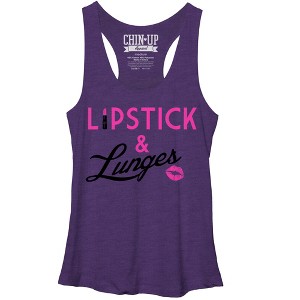 Women's CHIN UP Kisses and Lunges Racerback Tank Top - 1 of 3
