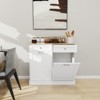 Double Tilt Out Trash Cabinet , Upgrade Wooden Free Standing Trash Cabinet, Recycling Cabinet with Hideaway Drawer - 2 of 4