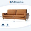 84" Modern Sofa, 3 Seater Upholstered Sofa with Streamlined Arms, Deep Seat Sleeper Sofa for Living Room Bedroom Apartment - 2 of 4