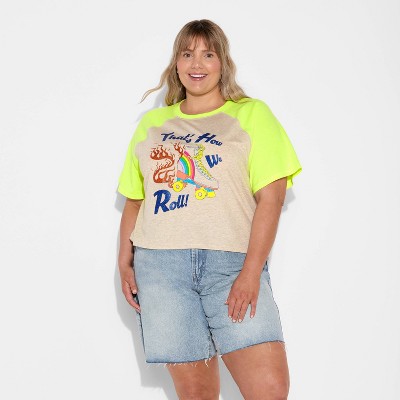 Pride Adult Cropped Boxy 'That's How We Roll' T-Shirt - Oatmeal
