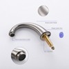 MAYEERTY Brushed Nickel Bethroom Faucet for Sink 3 Holes 2 Handles Modern Vanity Faucet with Pop Up Drain Assembly and Lead Free Supply Hose 8 Inch - 3 of 4