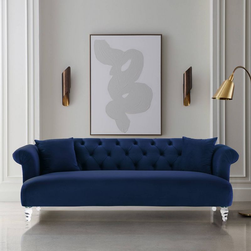 Elegance Contemporary Loveseat Sofas Blue/Acrylic - Armen Living, 4 of 7