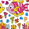 Slickblue Fun Cartoon Fish Wall Decals 13"x23.5", Waterproof Vinyl Stickers for Kids Rooms & Home Décor, Design 1 & 2 - 3 of 4
