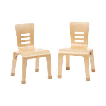 ECR4Kids Bentwood Chairs, Stackable School Chairs, Assembled, 2-Pack - Natural