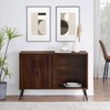 Saracina Home 44" Mid-Century Modern Asymmetrical Sideboard Dark Walnut : Credenza Buffet Console - 2 of 4
