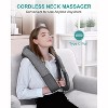 Nekteck Cordless Neck & Back Massager - Shiatsu, Heat, Deep Tissue - Portable Pillow - Gray - 3 of 4
