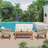 YOOCOZZ 4 Pieces Woven Rope Patio Furniture Set with Loveseat and Cushions - 2 of 4