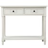 ACEPANO 35.34 in. W Traditional Design Console Table with Two Drawers and Bottom Shelf-White - 4 of 4