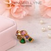 Gold Hearts Wrap Ring for Women 18kt Gold Plated Stainless Steel Adjustable Colorful CZ by Ginger Lyne Collection - 2 of 4