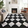 Washable Area Rugs 8x10 Non Slip Distressed Checkered Low Pile Rug for Living Room & Bedroom - 2 of 4
