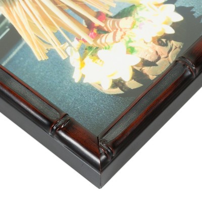 Vintage Mahogany Faux Bamboo 20x24 Wall Picture Frame