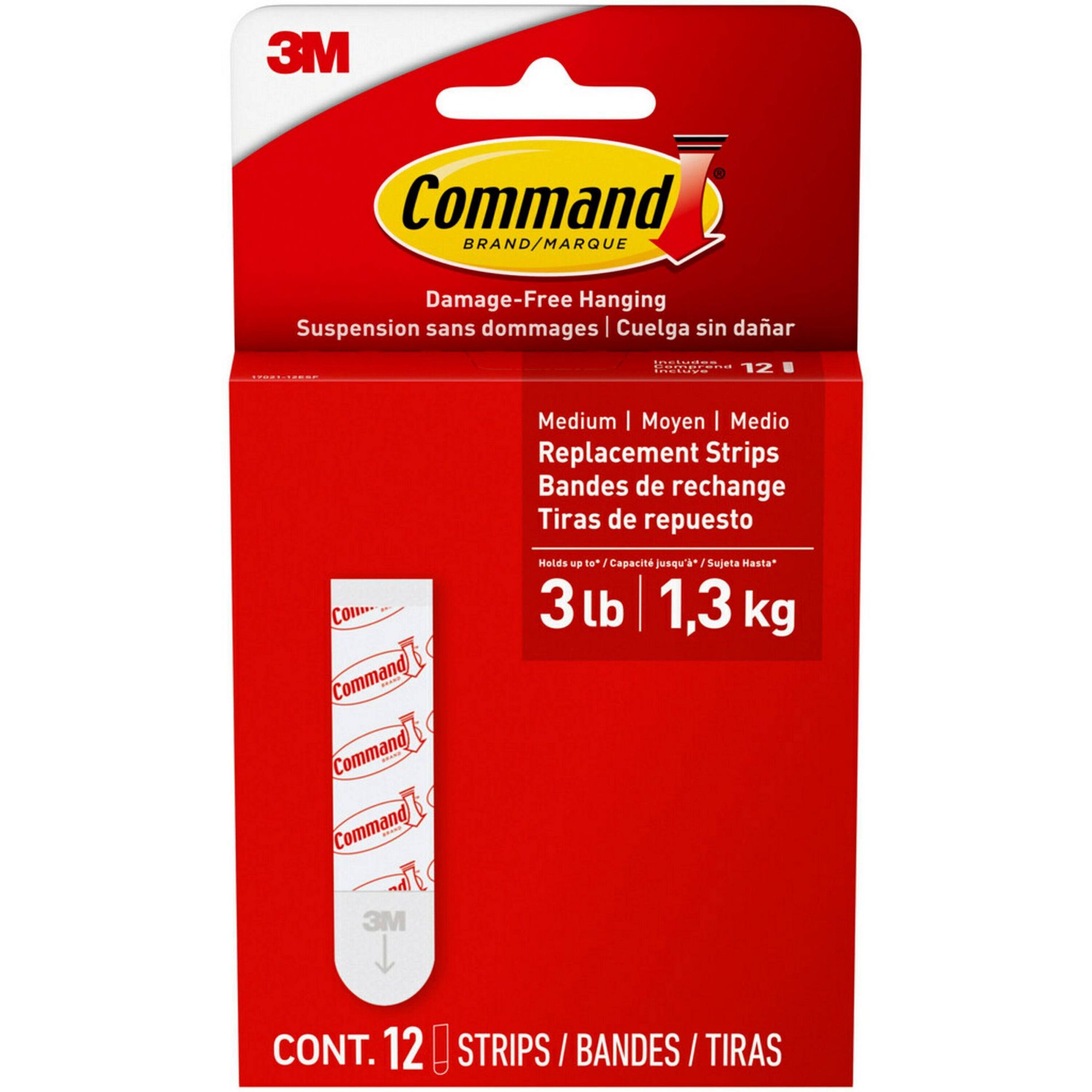 Command 9 Strips Medium Sized Refill Strips Tape White