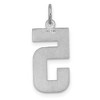 Black Bow Jewelry 14k White Gold, Varsity Collection, Large D/C Pendant, Number 5 - 3 of 4