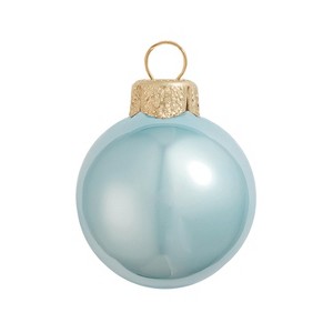 Northlight 12ct Sky Blue Pearl Glass Christmas Ball Ornaments 2.75" (70mm) - 1 of 4