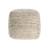 HomeRoots 18" Ivory Cotton Wool And Jute Striped Pouf Ottoman - 4 of 4