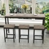 KWPZQEB Long Bar Table Set with 3 Stools, Modern Design Kitchen Dining Table, Industrial Tall Coffee Table and Stools for Party Room, Small Space, Pub - 4 of 4