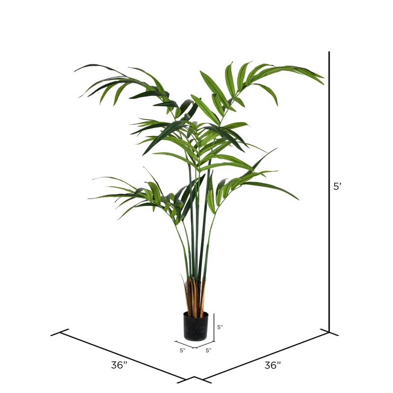 Vickerman 5' Potted Kentia Palm Artificial Tree., 2 of 4