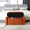 Modern Fabric Upholstered Storage Ottoman Bench with Safe Hinge,Lounge End of Bed Storage Bench,Storage Entry Bench,Storage Hassock-Cuddlewood - 3 of 4
