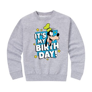 Boys' - Disney - Goofy It's My Birthday Graphic Long Sleeve Fleece Sweatshirt - 1 of 4