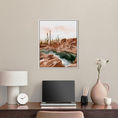 Hot Springs in June Landscape Canvas Wall Art with White Frame