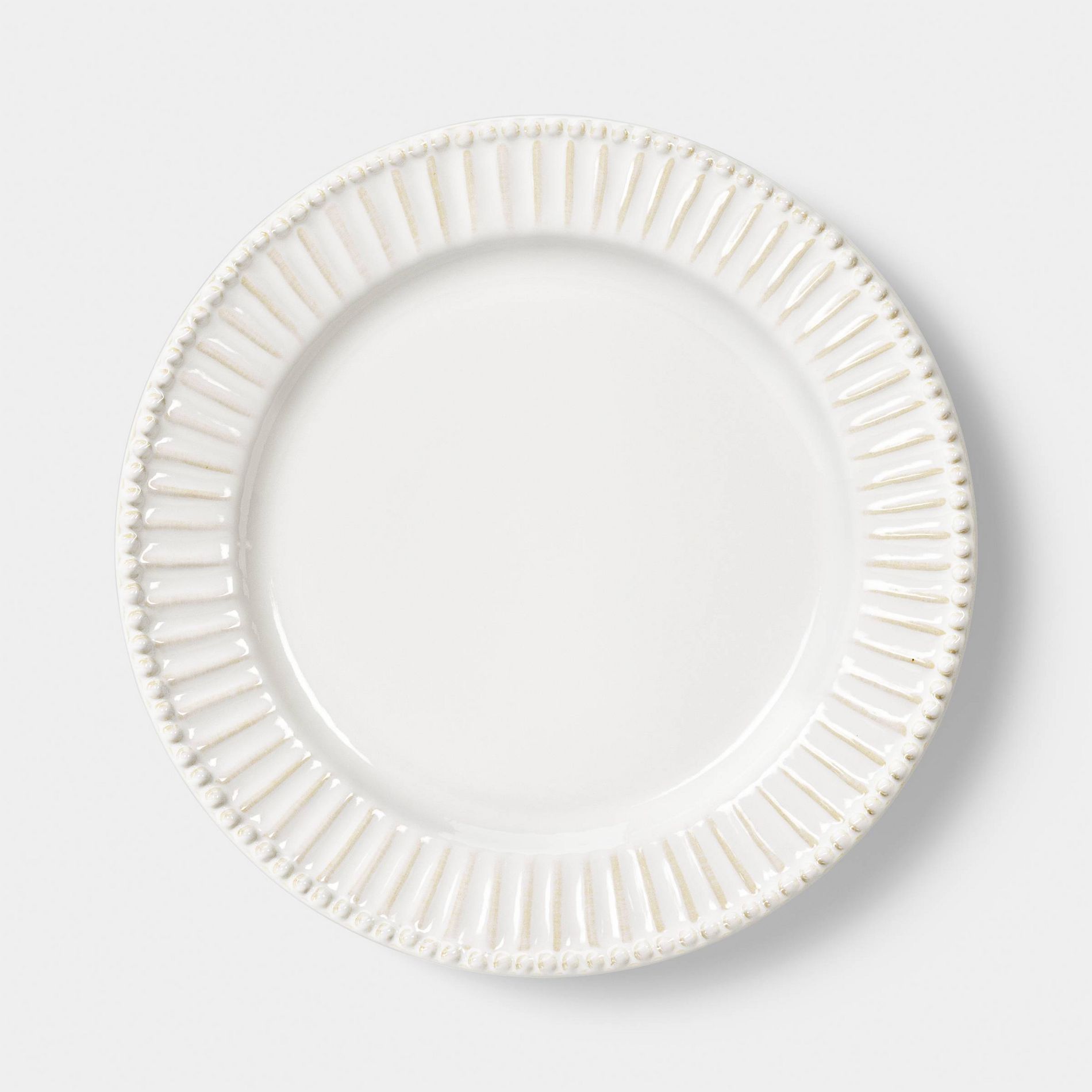 10.875" Stoneware Beaded Cream Dinner Plate - Threshold™