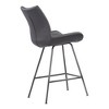 26" Armen Living Coronado Contemporary Counter Height Barstool Gray: Upholstered, Metal Frame, Footrest - 3 of 4