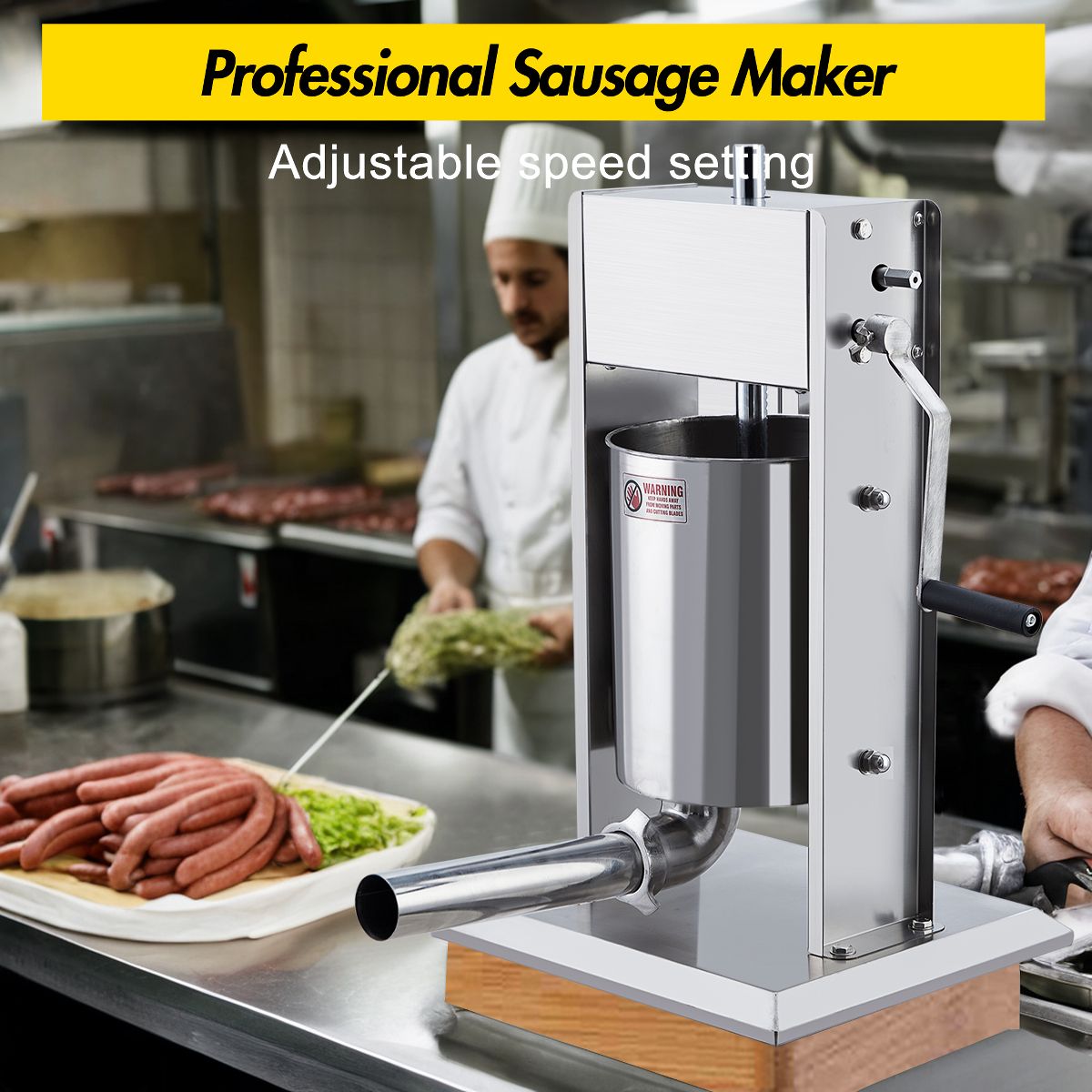 Manual Sausage Stuffer 7LB/3L Meat Stuffer with Dual Speed, Stainless Steel Heavy Duty Sausage Filler, 4 Stuffing Tubes for Home & Commercial Use - thumbnail 10