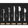 40-Piece Flatware Set for 8, Stainless Steel Retro Silverware with Vintage Baroque Design, Mirror Finish & Dishwasher Safe - 3 of 4