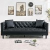 Acekool 81" Chesterfield Style Leather Sofa, 3-Seater Couch with Deep Tufted Seat and Ergonomic Back, Modern Cognac Tan for Living Room - 4 of 4