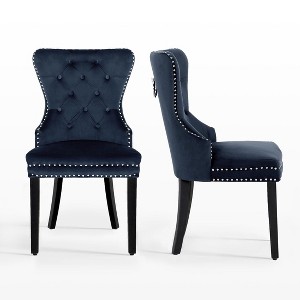 WestinTrends  Velvet Upholstered Tufted Dining Chairs (Set of 2) - 1 of 4