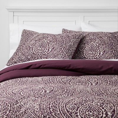 King Paisley Ogee Duvet Cover Set Purple Threshold Brickseek