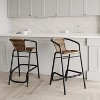 Emma and Oliver Set of Two Indoor/Outdoor Restaurant Style Rattan Barstools - 2 of 4