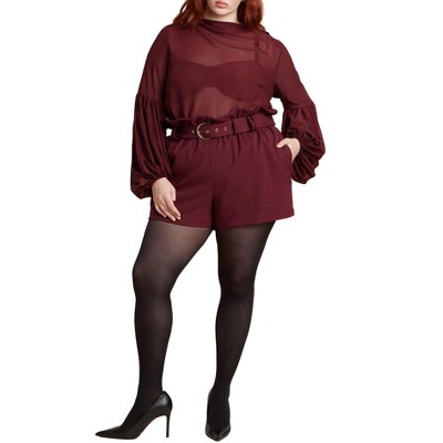 ELOQUII Paperbag Waist Mini Short