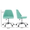 FONTOI Task and Office Chairs, Office Chair with Cross-Leg and Adjustable Height, Armless Swivel for Home Office, Green, 20.4"*22.8"*29.3" - 2 of 4
