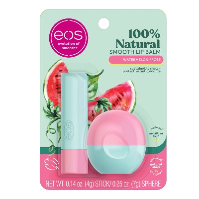 eos 100% Natural Stick & Sphere Lip Balm - Watermelon Frosé - 0.39oz