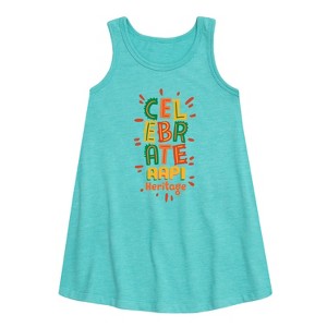 Girls' - Instant Message - Celebrate AAPI Heritage Graphic Sleeveless Aline Dress - 1 of 4